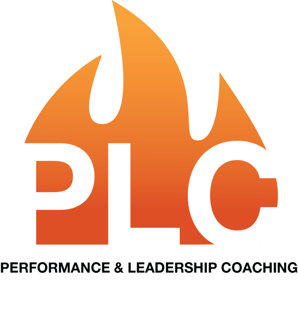 logo for PLC; the letters are white over top of a flame icon