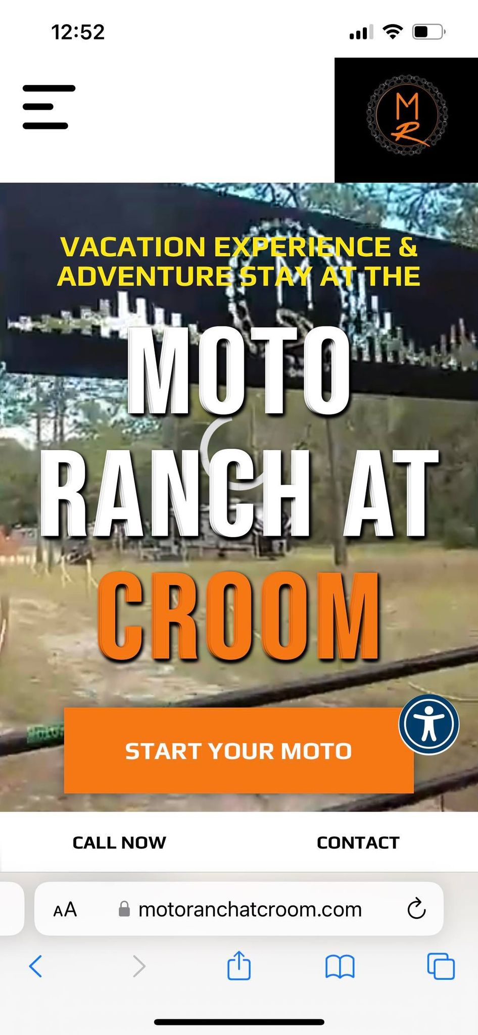 Phone screen for Moto Ranch at croom website development.