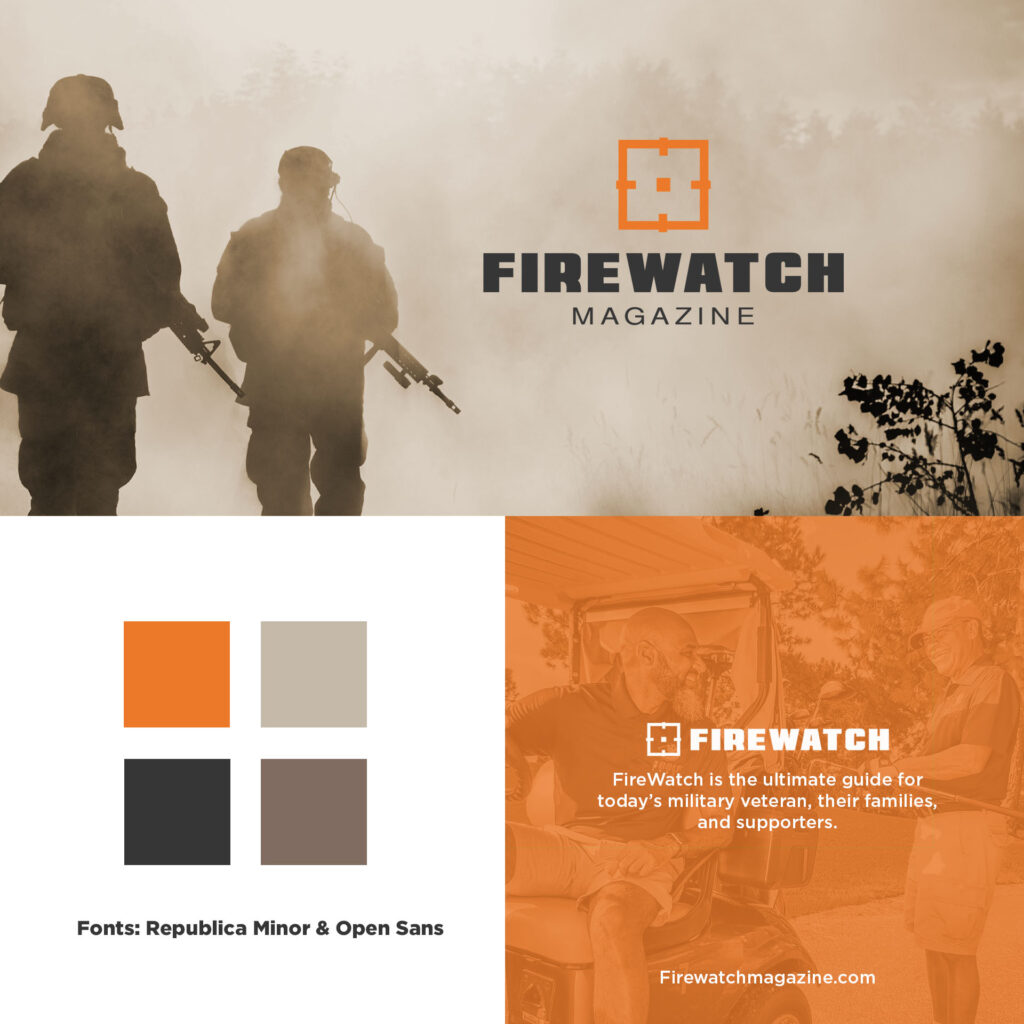 Branding display graphic for Firewatch Magazine